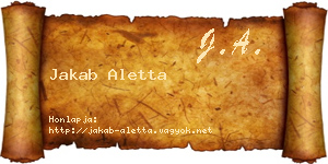 Jakab Aletta névjegykártya